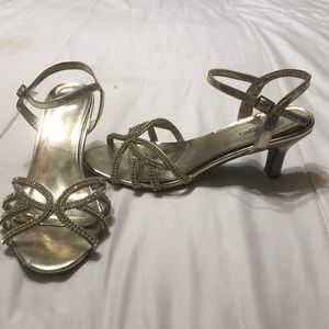 Silver Slipper Gold Heels